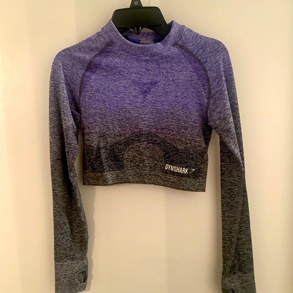 Gymshark ombré seamless long sleeve crop top size small used - Picture 1 of 3